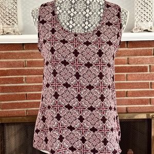 NY & Co. Plum & Pink Patterned Top